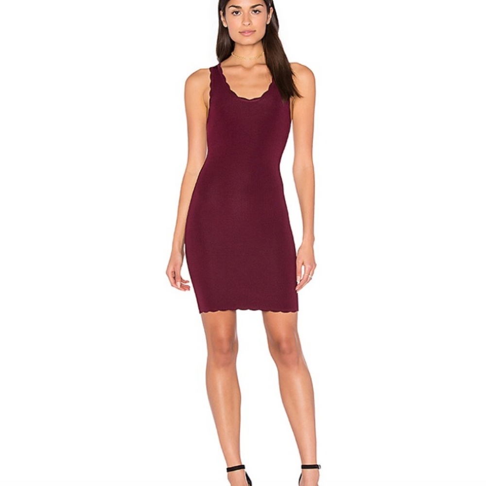 ARC Elisa Mini Body-Con Burgundy Dress